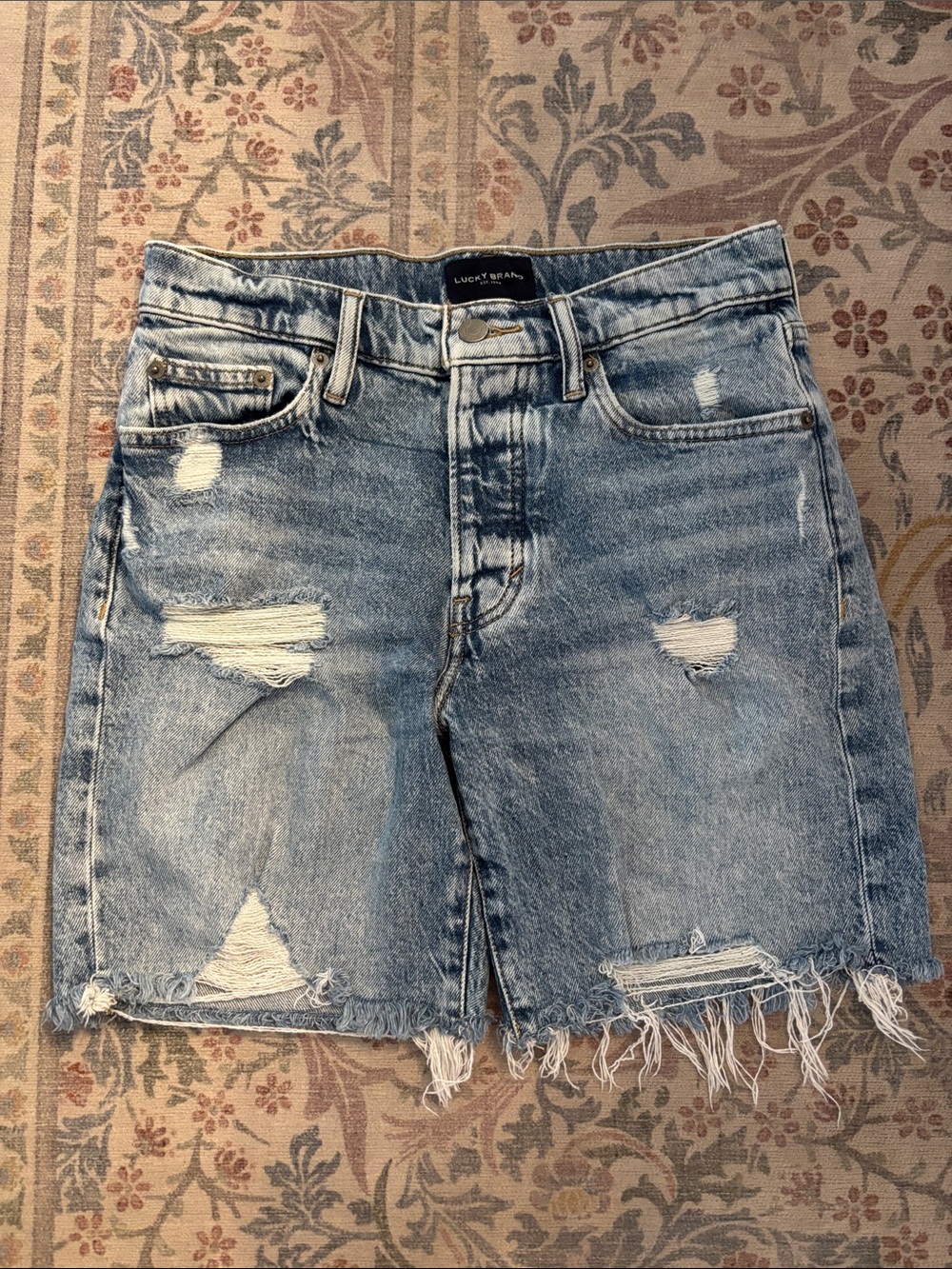 Lucky Brand Distressed Light Blue Denim Cutoff Shorts